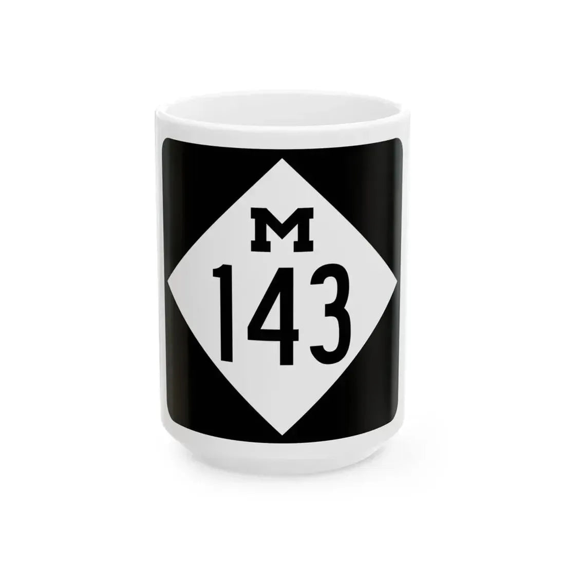 M-143 (Michigan) (Road Sign) White Coffee Mug 15oz - Go Mug Yourself
