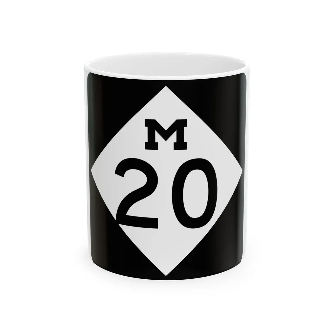 M-20 (Michigan) (Road Sign) White Coffee Mug 11oz - Go Mug Yourself