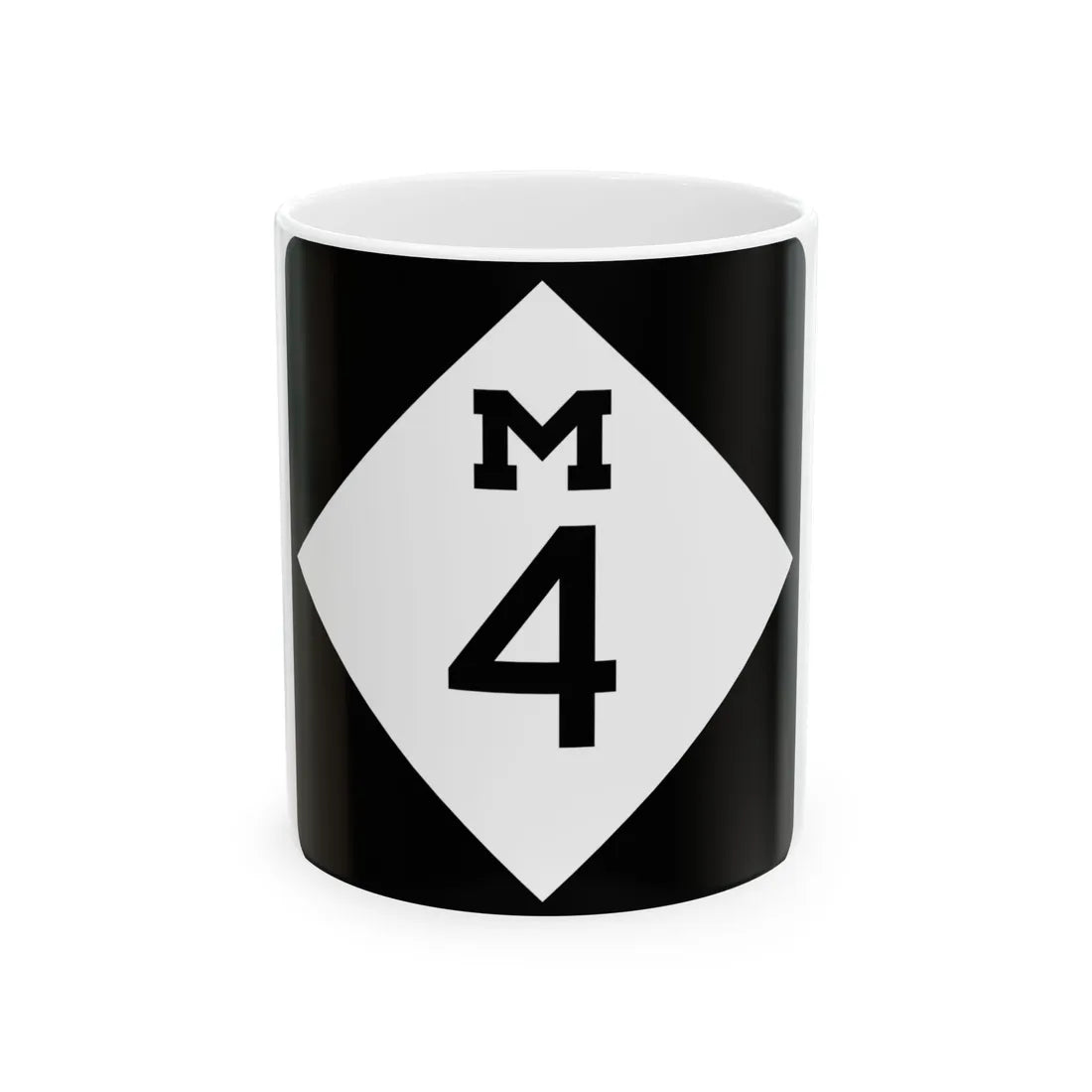 M-4 (Michigan) (Road Sign) White Coffee Mug 11oz - Go Mug Yourself