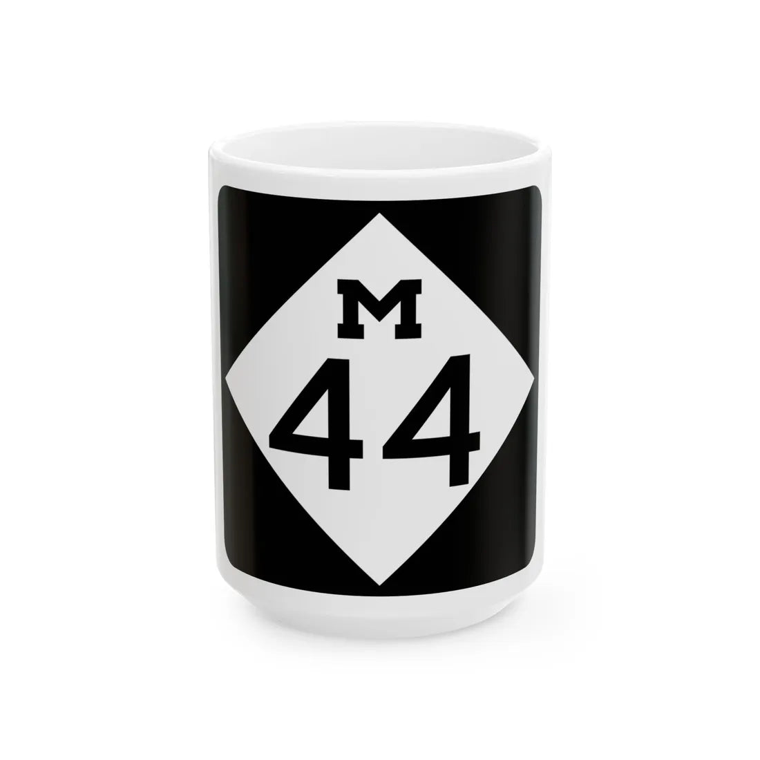 M-44 (Michigan) (Road Sign) White Coffee Mug 15oz - Go Mug Yourself