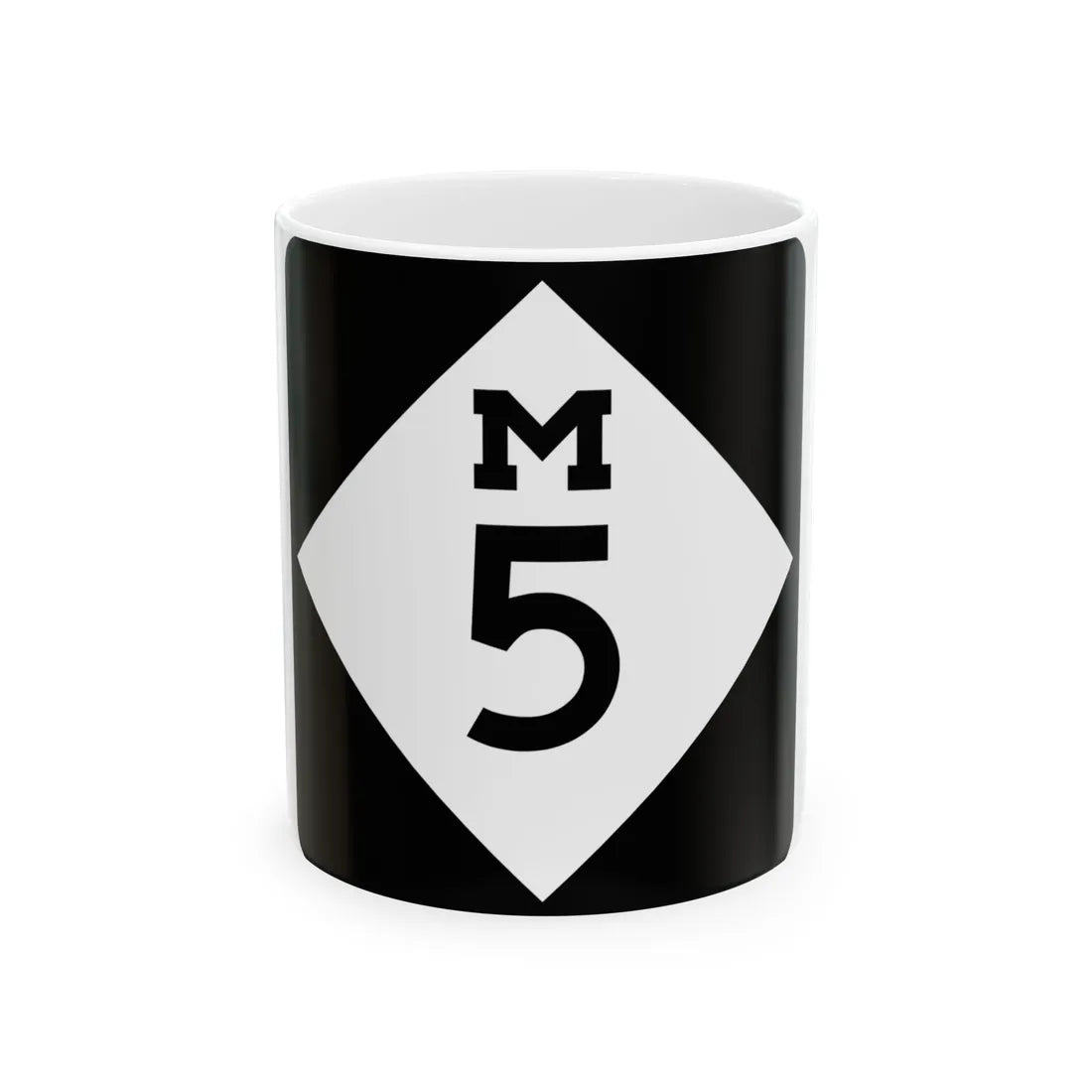 M-5 (Michigan) (Road Sign) White Coffee Mug 11oz - Go Mug Yourself