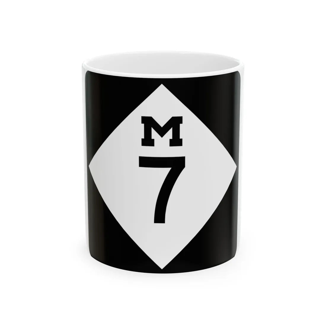 M-7 (Michigan) (Road Sign) White Coffee Mug 11oz - Go Mug Yourself