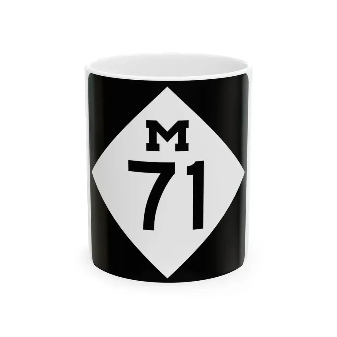 M-71 (Michigan) (Road Sign) White Coffee Mug 11oz - Go Mug Yourself
