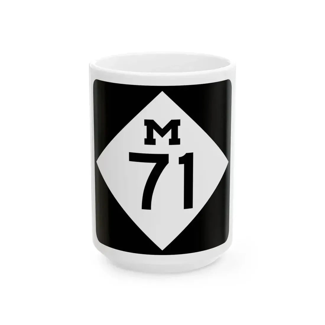 M-71 (Michigan) (Road Sign) White Coffee Mug 15oz - Go Mug Yourself