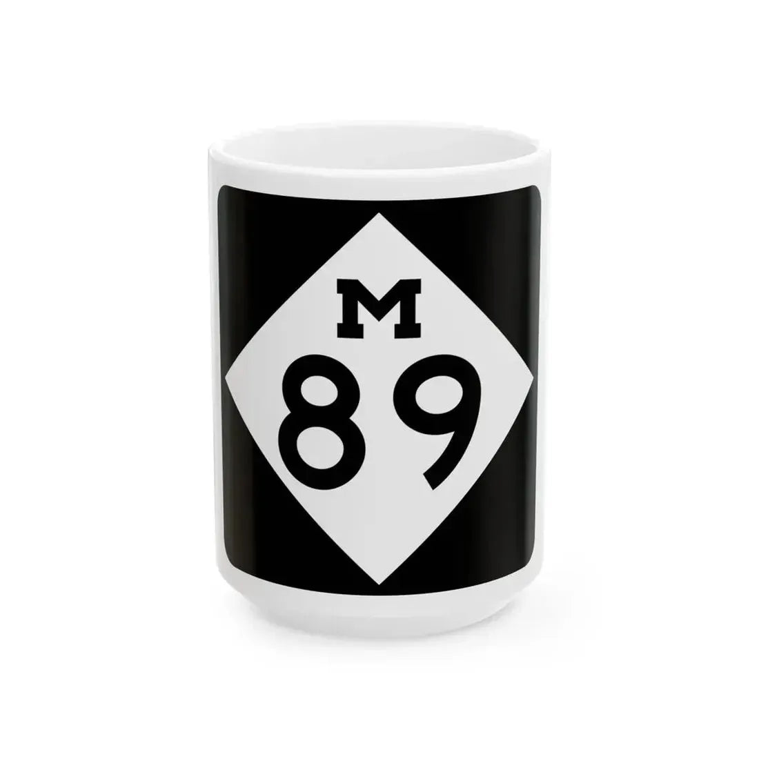 M-89 (Michigan) (Road Sign) White Coffee Mug 15oz - Go Mug Yourself