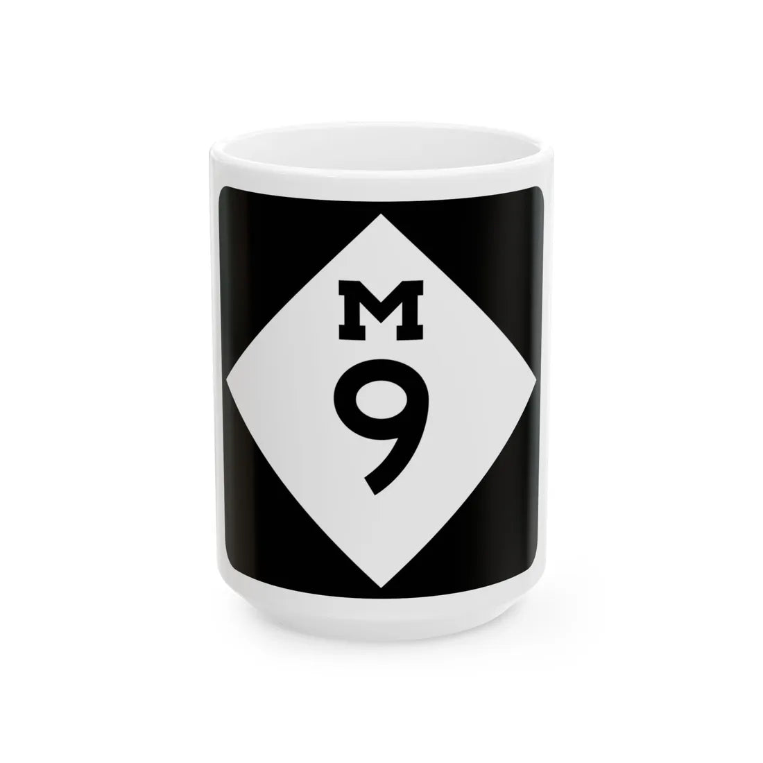M-9 (Michigan) (Road Sign) White Coffee Mug 15oz - Go Mug Yourself
