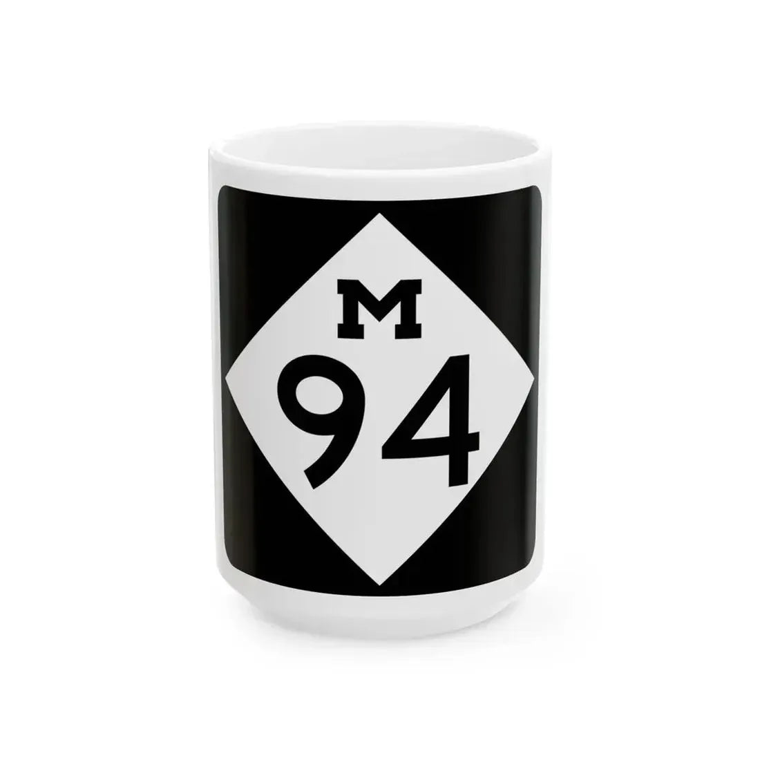 M-94 (Michigan) (Road Sign) White Coffee Mug 15oz - Go Mug Yourself