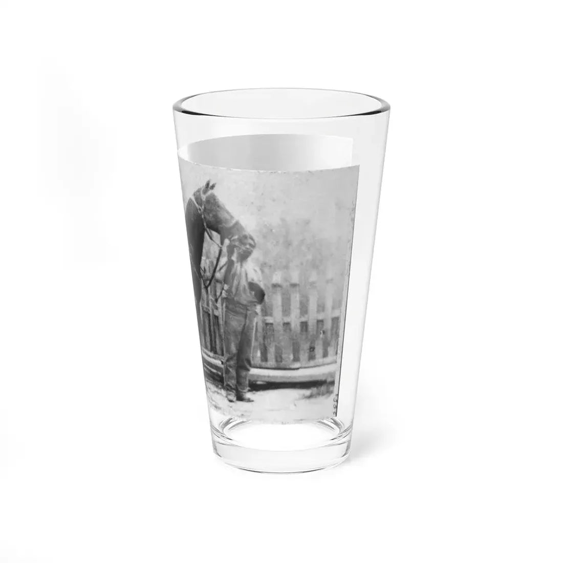 M. Miller, Colonel, 18th Mo. Infantry, Full-Length Portrait, Facing Right, Standing Before Horse Held By African-American Man (U.S. Civil War) Pint Glass 16oz - Go Mug Yourself