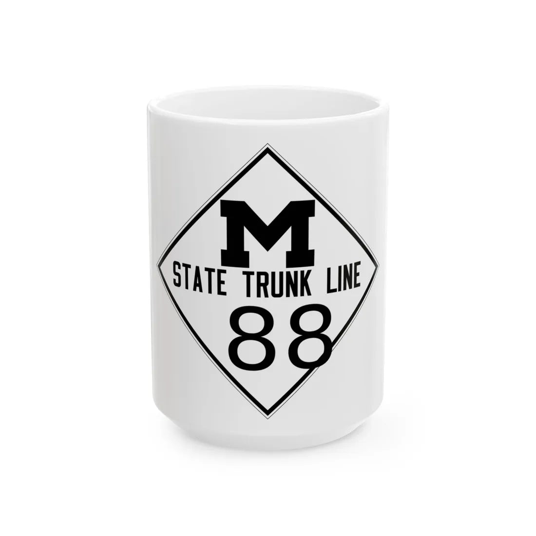 M template 1919 (Michigan) (Road Sign) White Coffee Mug 15oz - Go Mug Yourself