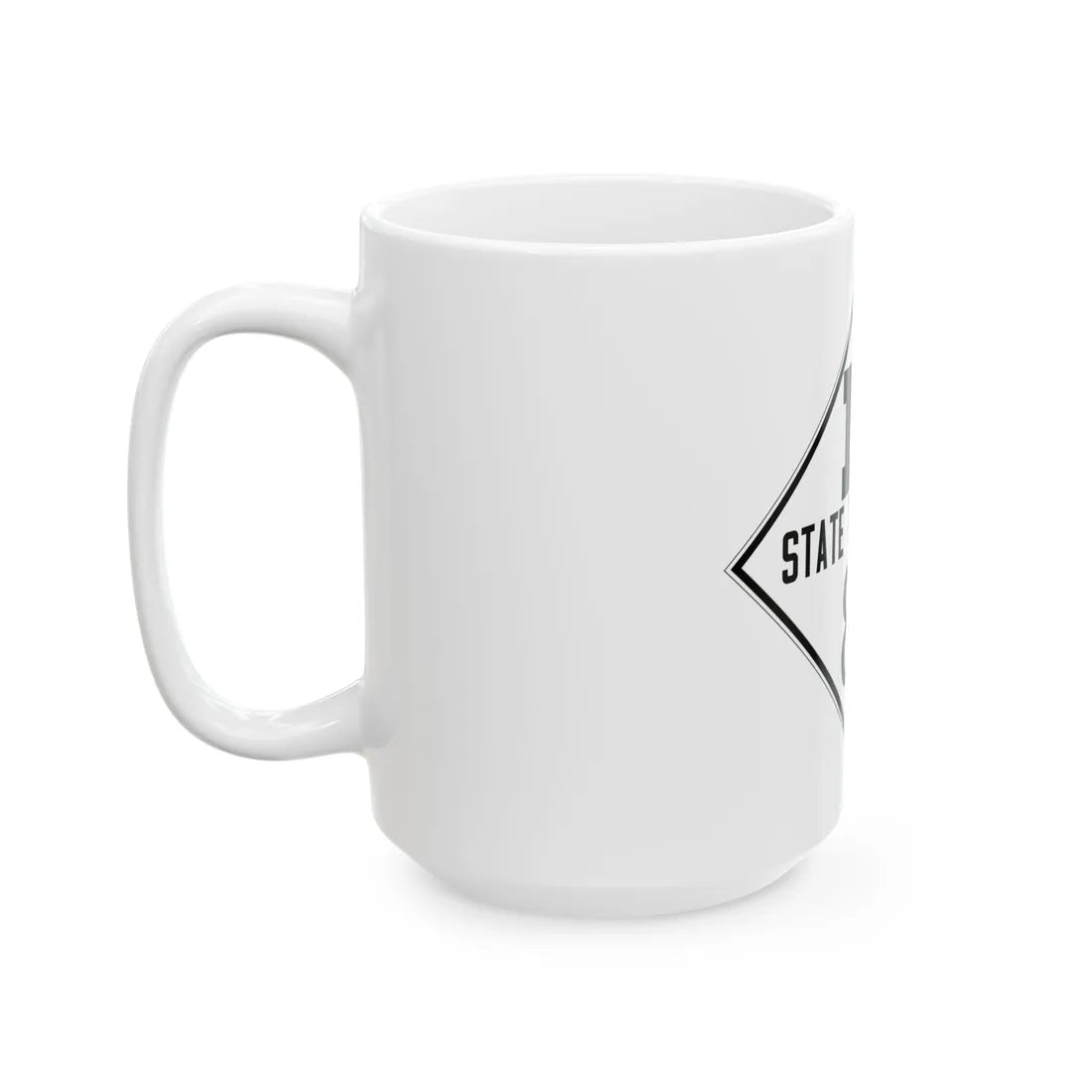 M template 1919 (Michigan) (Road Sign) White Coffee Mug - Go Mug Yourself