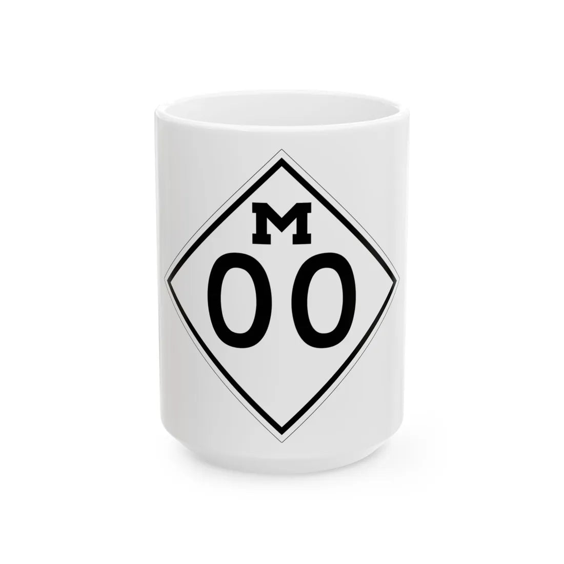 M template 1948 (Michigan) (Road Sign) White Coffee Mug 15oz - Go Mug Yourself