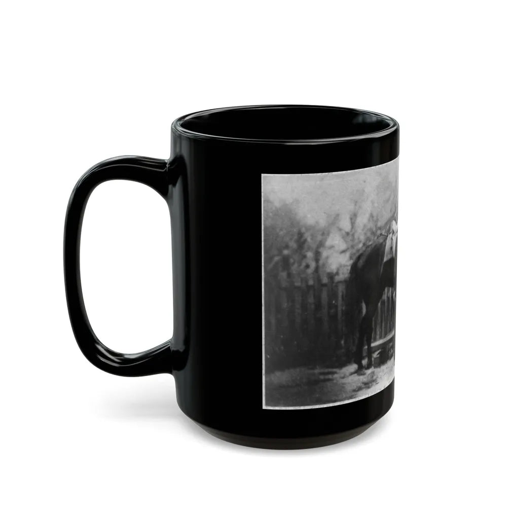 M. Miller, Colonel, 18th Mo. Infantry, Full-Length Portrait, Facing Right, Standing Before Horse Held By African-American Man (U.S. Civil War) Black Coffee Mug-Go Mug Yourself