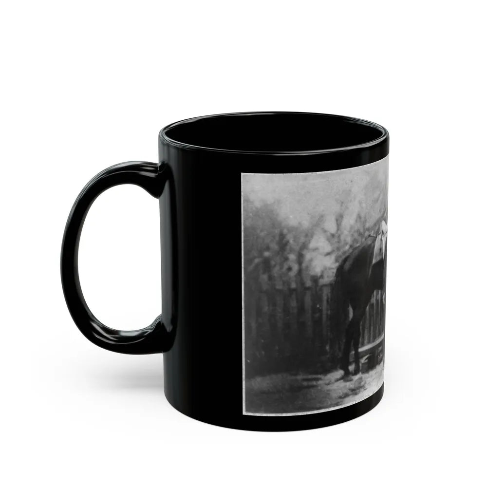 M. Miller, Colonel, 18th Mo. Infantry, Full-Length Portrait, Facing Right, Standing Before Horse Held By African-American Man (U.S. Civil War) Black Coffee Mug-Go Mug Yourself