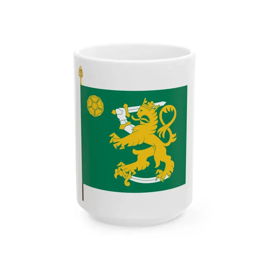 Maasotakoulun lippu (Finland) White Coffee Mug 15oz - Go Mug Yourself