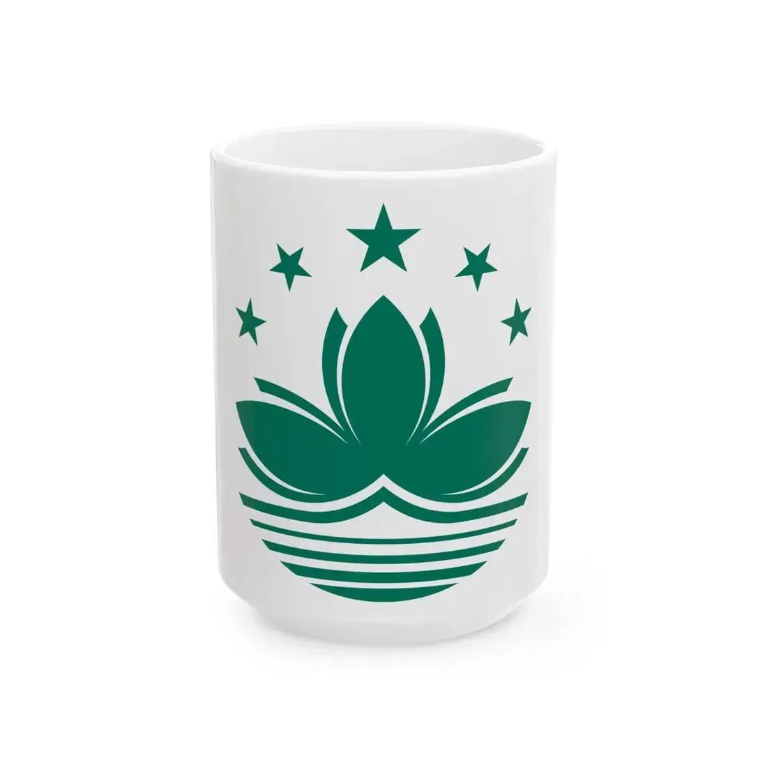 Macau lotus (China) White Coffee Mug 15oz - Go Mug Yourself