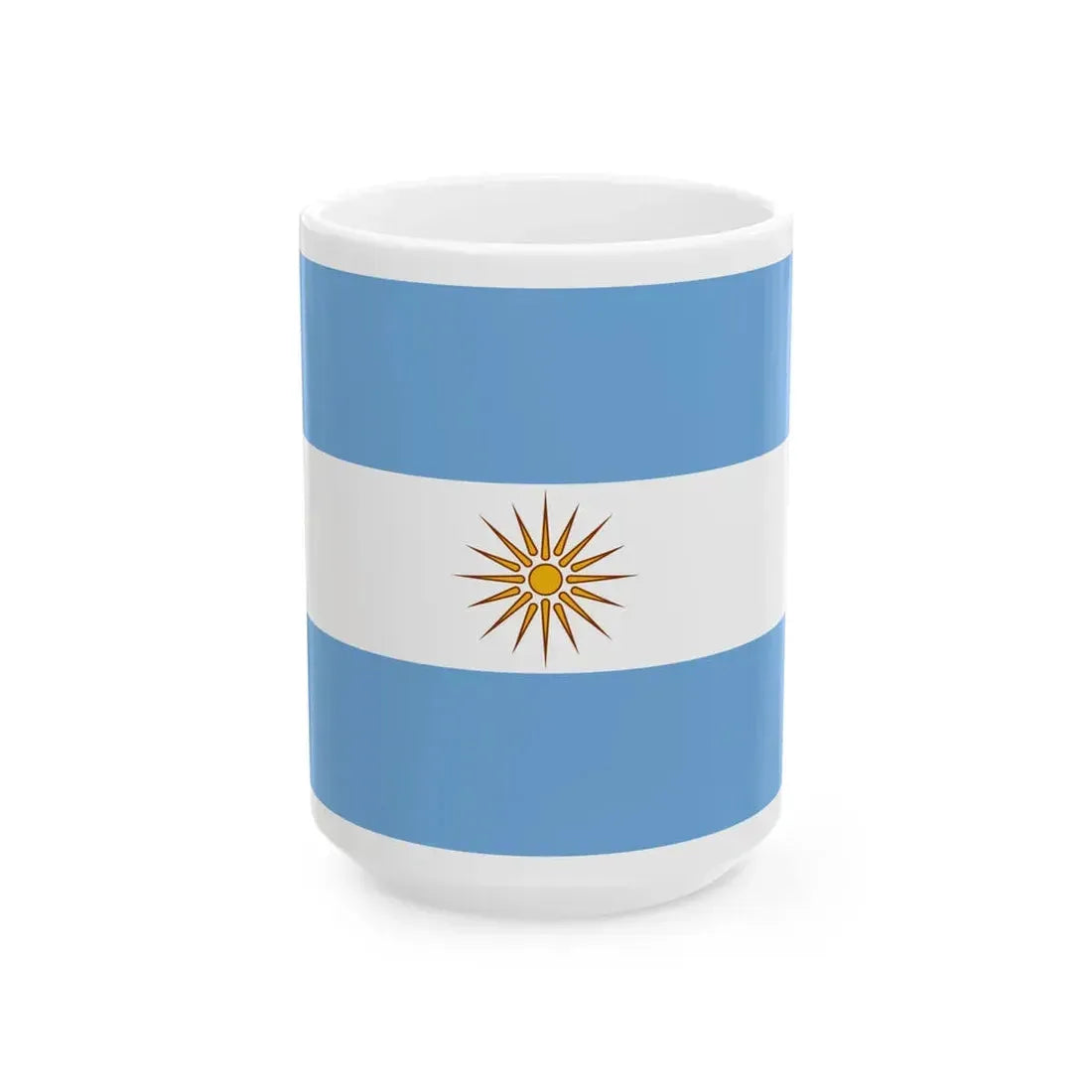 Macedonios en Argentina (Argentina) White Coffee Mug 15oz - Go Mug Yourself
