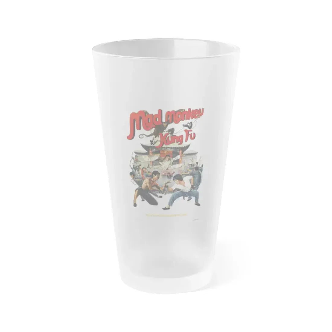 MAD MONKEY KUNG FU 1979 Movie Poster - Frosted Pint Glass 16oz 16oz Frosted - Go Mug Yourself