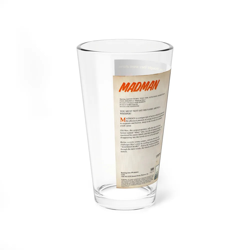 MADMAN (VHS COVER) Pint Glass 16oz - Go Mug Yourself