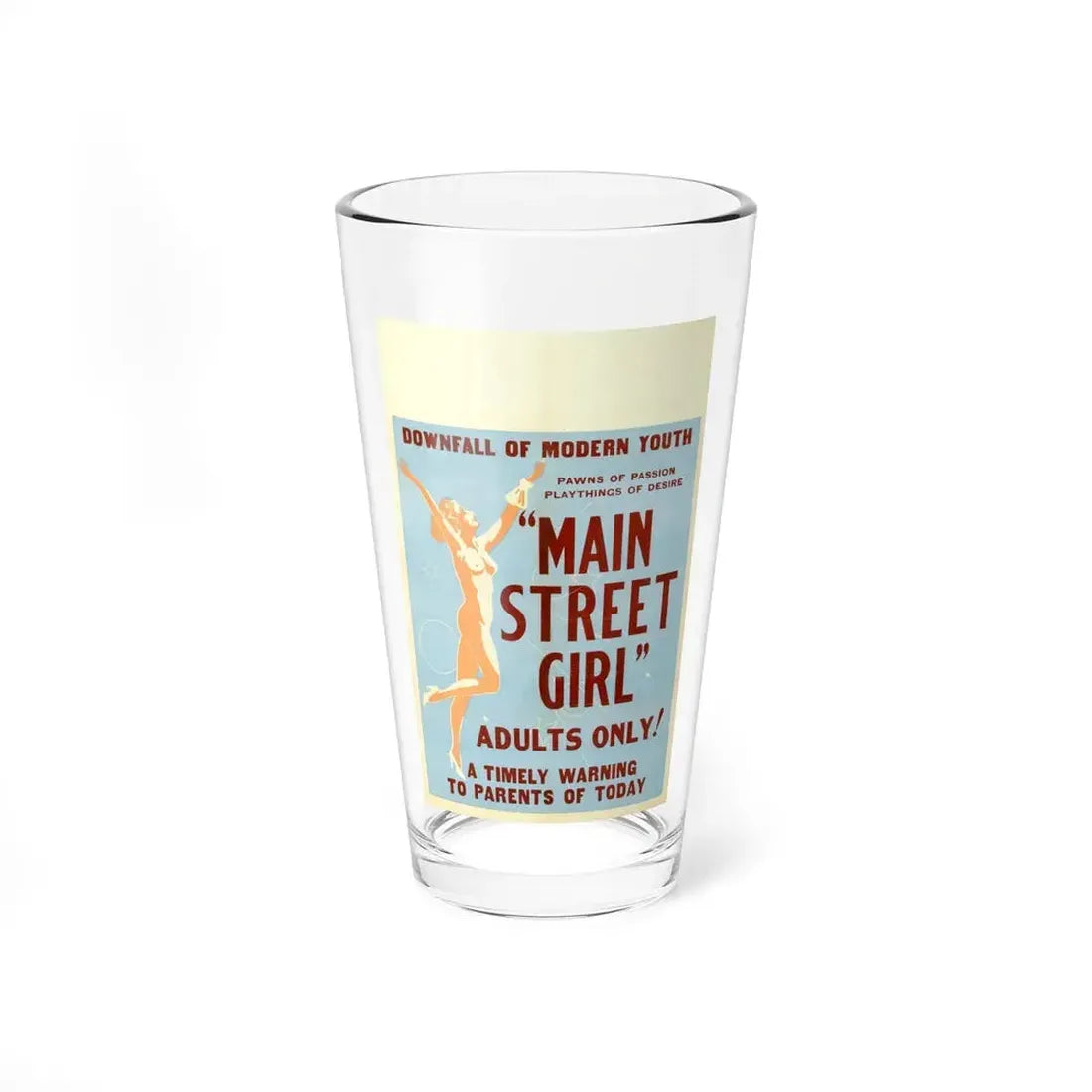 MAIN STREET GIRL Movie Poster - Pint Glass 16oz 16oz - Go Mug Yourself