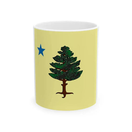 Maine 1901 Flag Emblem (United States) White Coffee Mug 11oz - Go Mug Yourself