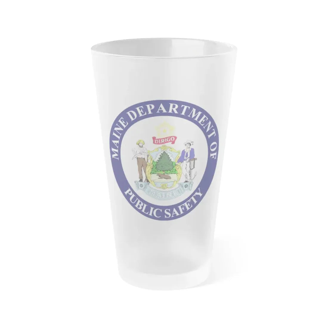 Maine Department of Public Safety - Frosted Pint Glass 16oz 16oz Frosted - Go Mug Yourself