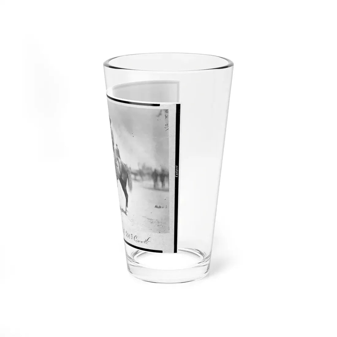 Major General Alexander Mcdowell Mccook, Full-Length Portrait Seated On Horseback, Facing Left (U.S. Civil War) Pint Glass 16oz - Go Mug Yourself
