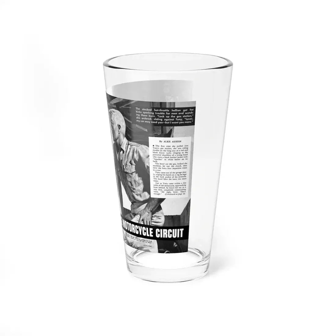 Make-Out' Queen of the Motorcicle Circuit, Action for Men, Jan 1967 - Pint Glass 16oz - Go Mug Yourself