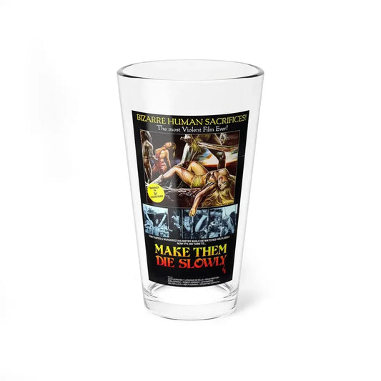 MAKE THEM DIE SLOWLY (Cannibal Ferox) 1981 Movie Poster - Pint Glass 16oz 16oz - Go Mug Yourself
