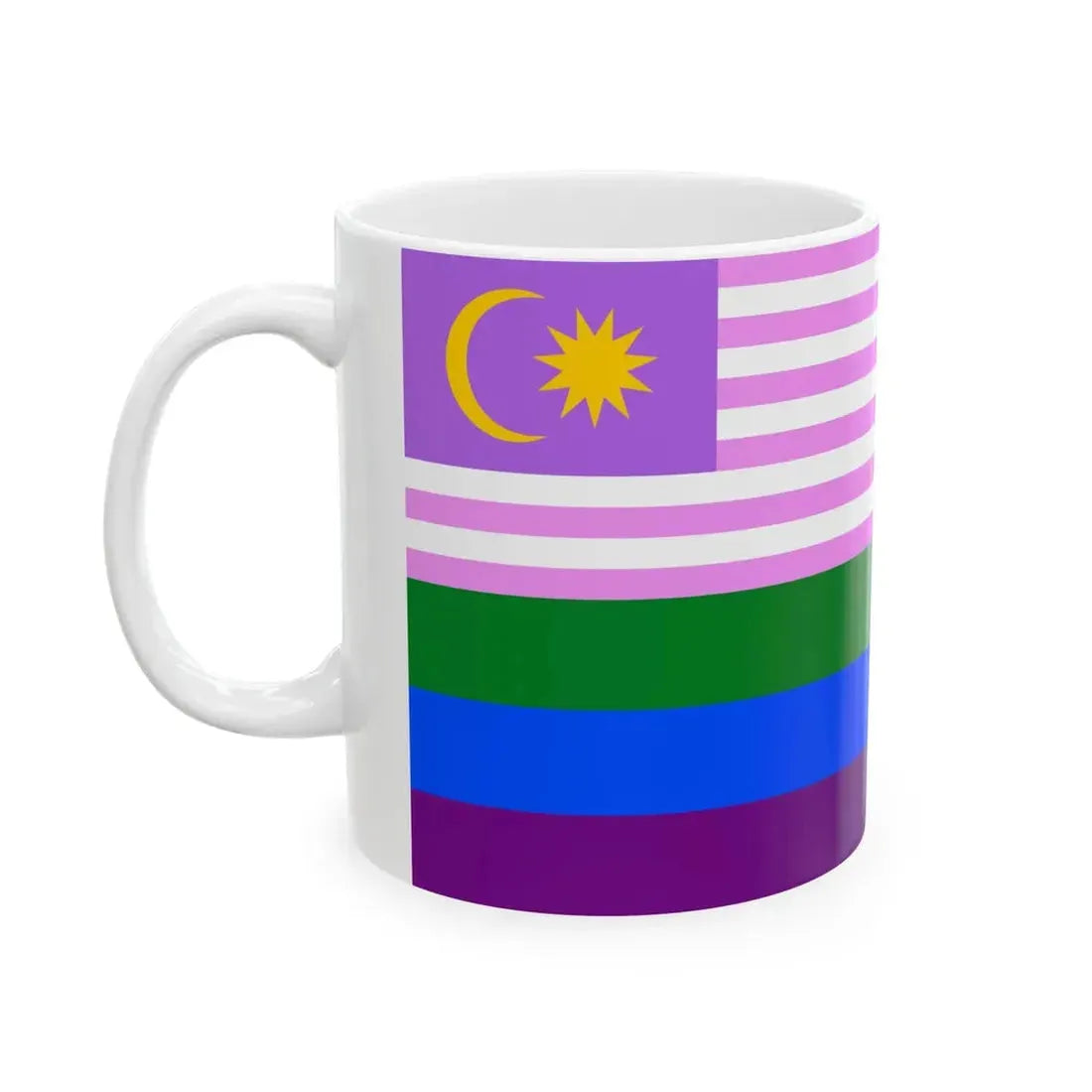 Malaya Bisexual Rainbow Flag (Malaysia) White Coffee Mug - Go Mug Yourself