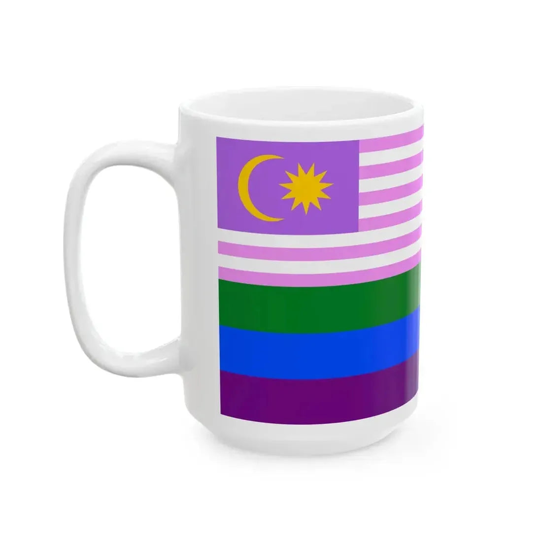 Malaya Bisexual Rainbow Flag (Malaysia) White Coffee Mug - Go Mug Yourself