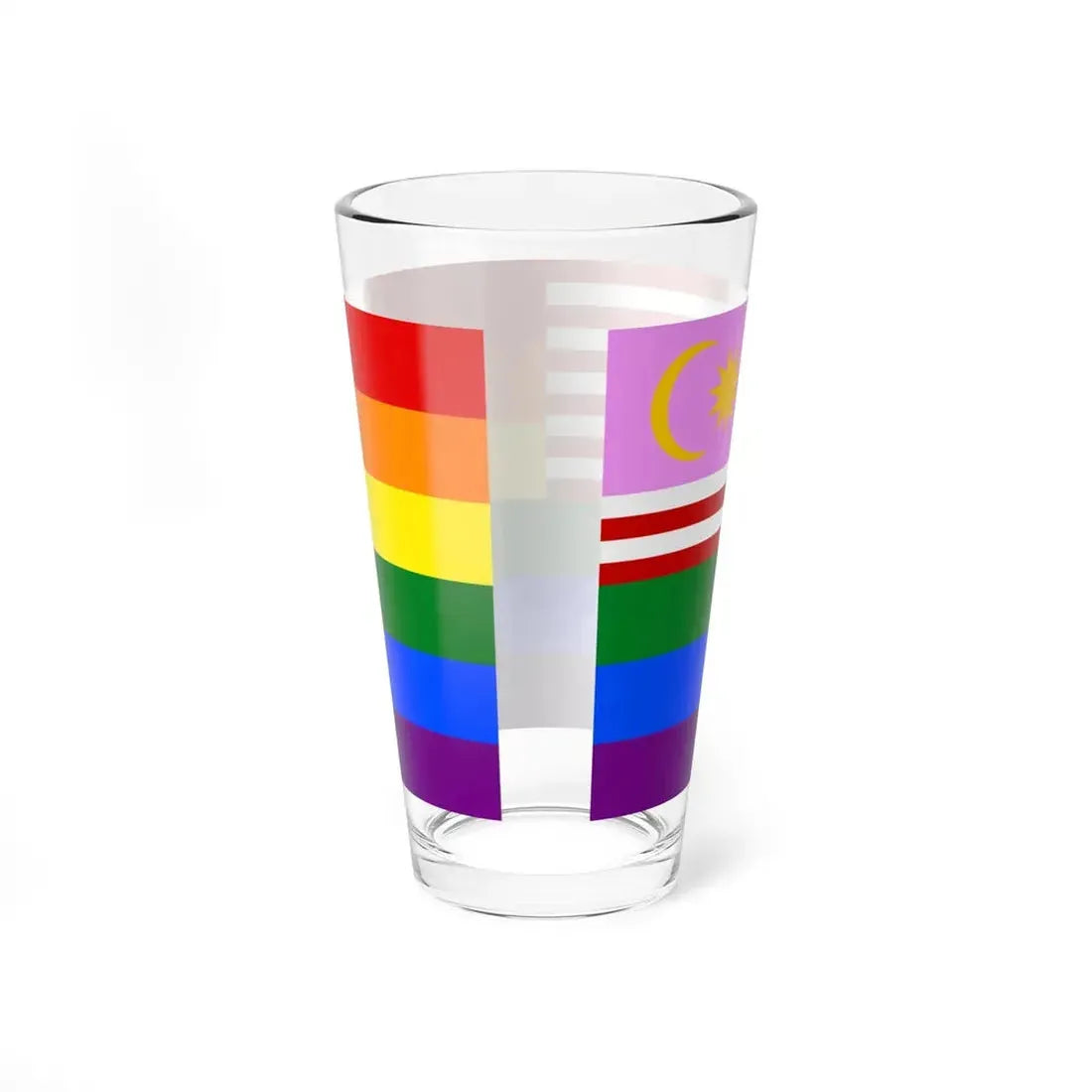 Malaya Gay-pride Rainbow Flag (Malaysia) Pint Glass 16oz - Go Mug Yourself
