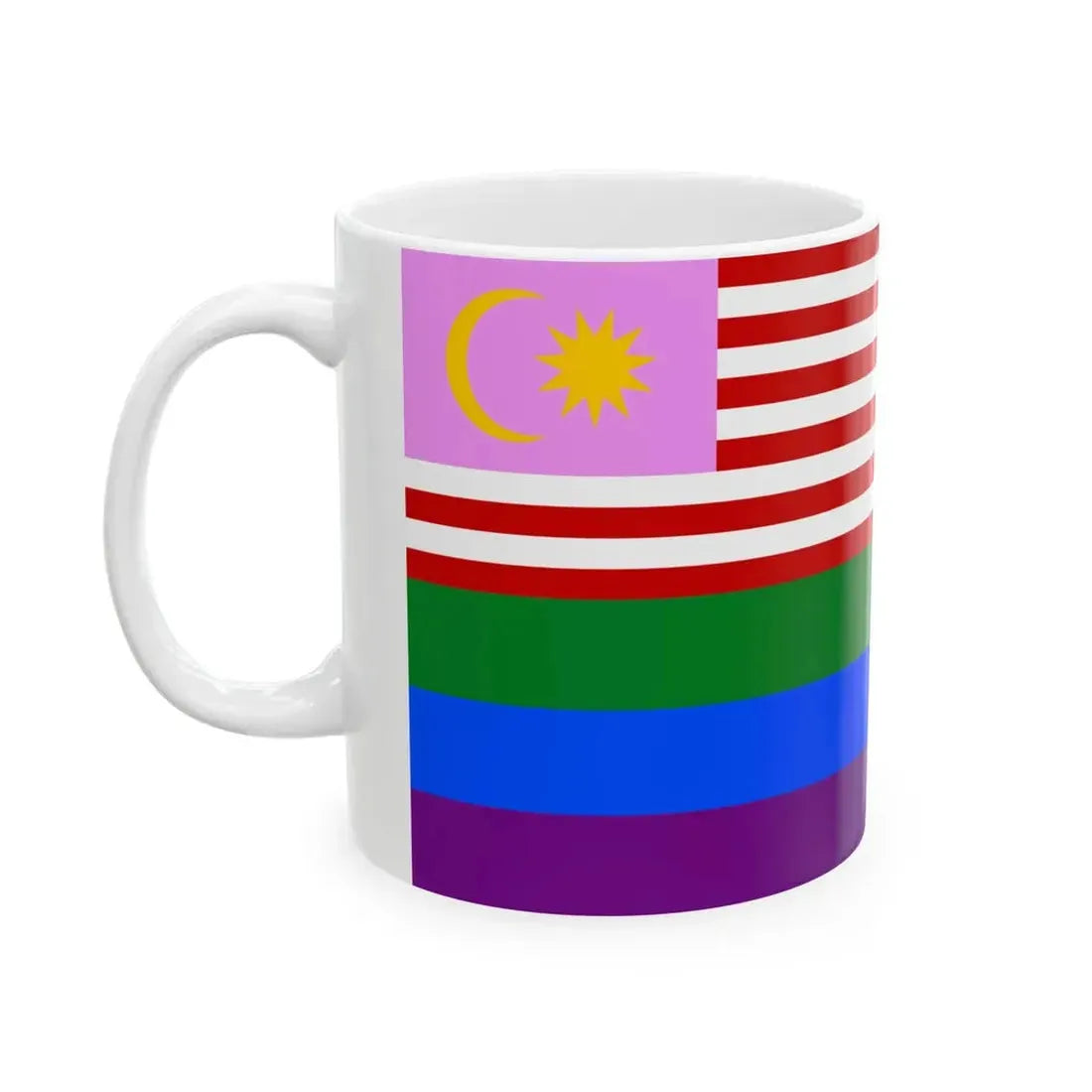 Malaya Gay-pride Rainbow Flag (Malaysia) White Coffee Mug - Go Mug Yourself