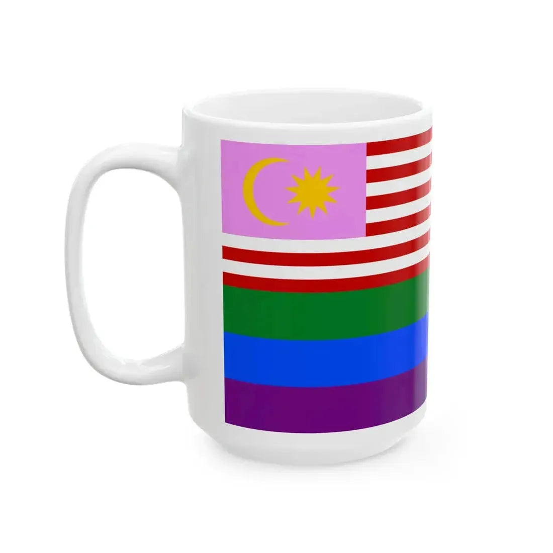 Malaya Gay-pride Rainbow Flag (Malaysia) White Coffee Mug - Go Mug Yourself