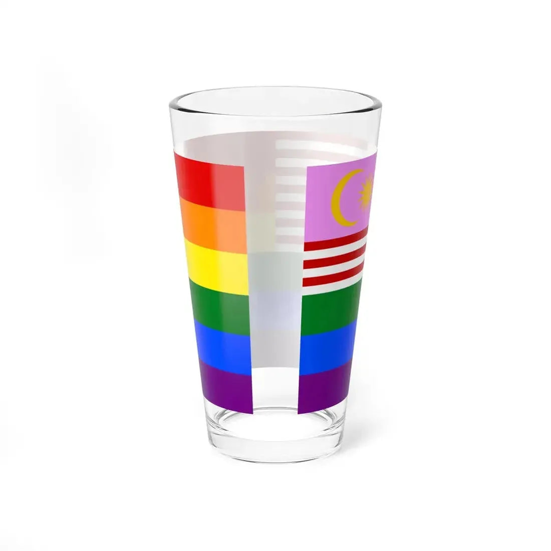 Malaysia Gay-pride Rainbow Flag (Malaysia) Pint Glass 16oz - Go Mug Yourself
