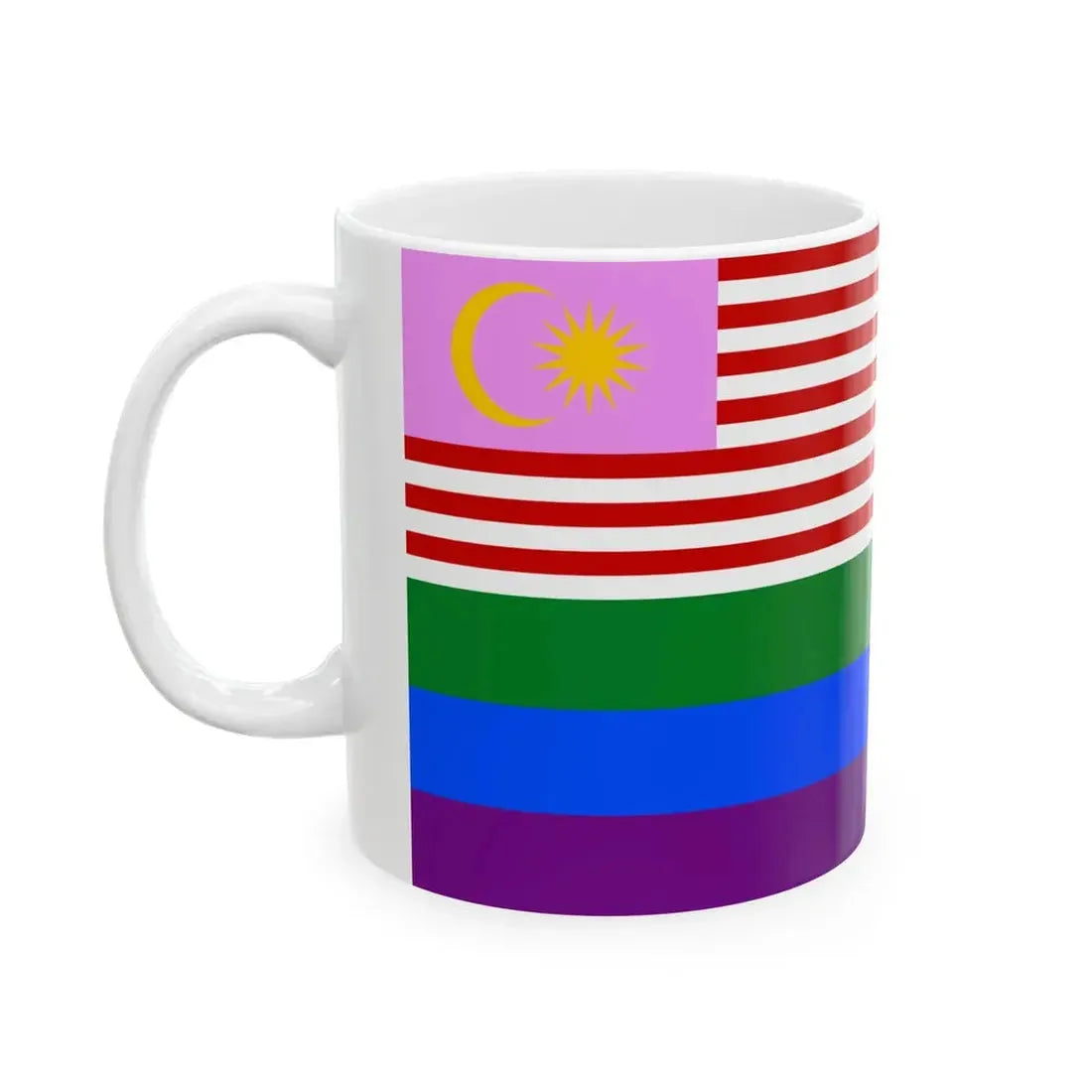 Malaysia Gay-pride Rainbow Flag (Malaysia) White Coffee Mug - Go Mug Yourself