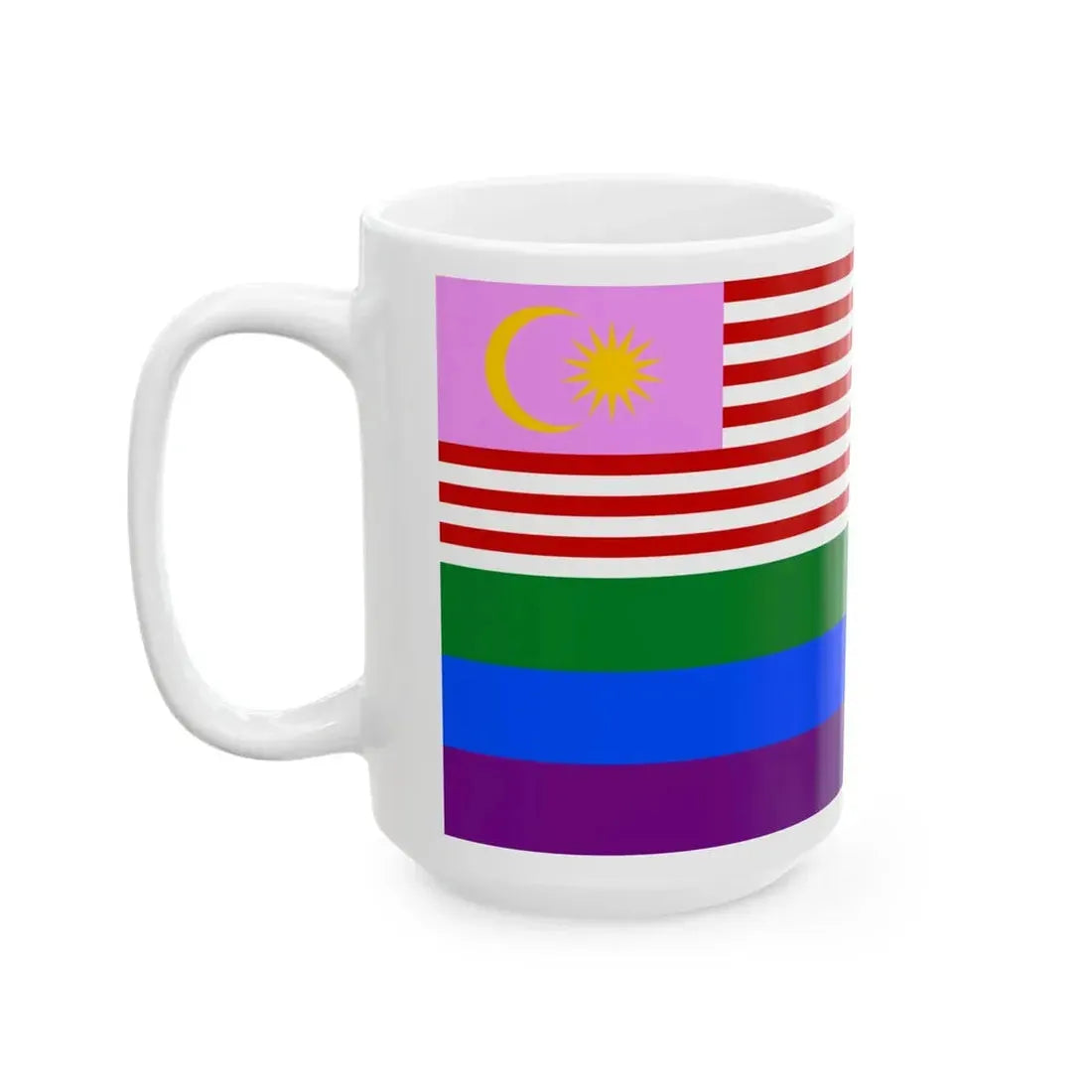 Malaysia Gay-pride Rainbow Flag (Malaysia) White Coffee Mug - Go Mug Yourself
