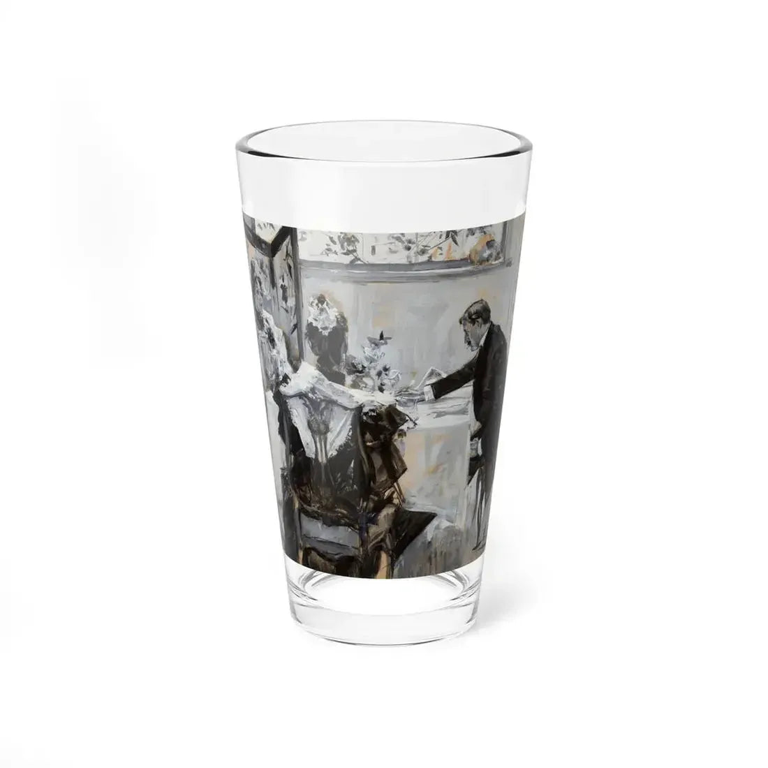 Man and Woman Dining, interior story illustration, 1894 - Pint Glass 16oz 16oz - Go Mug Yourself