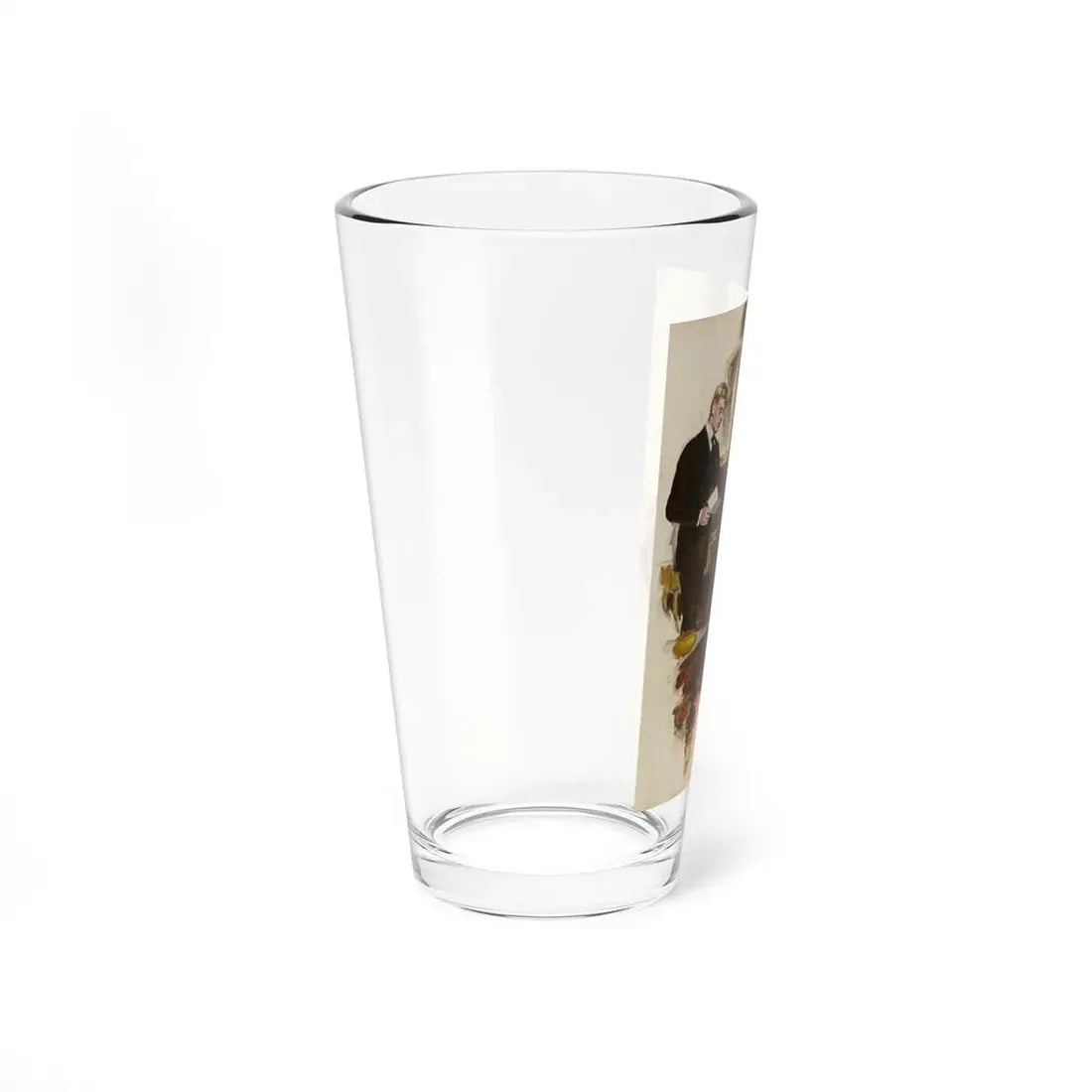 Man Reading Letter to a Seated Mourning Woman, Saturday Evening Post illustration - Pint Glass 16oz - Go Mug Yourself