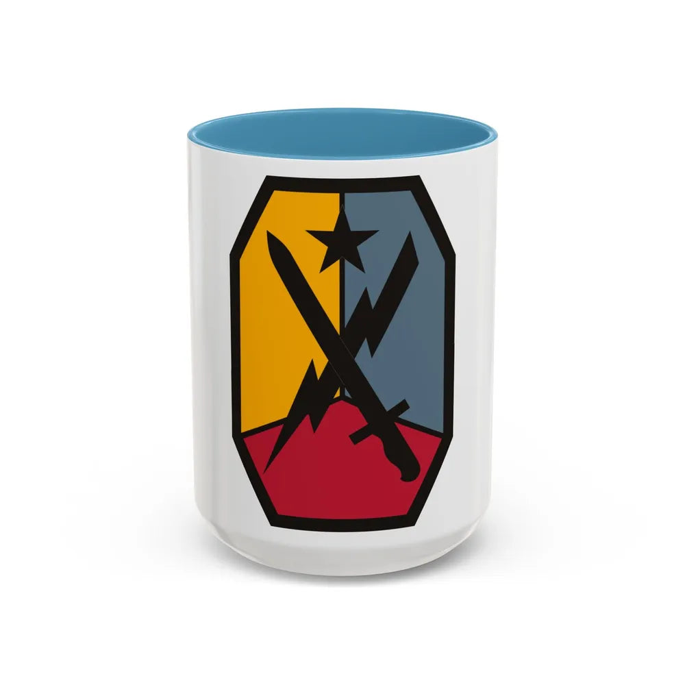 Maneuver Center of Excellence Fort Benning Georgia (U.S. Army) Accent Coffee Mug 15oz Light Blue - Go Mug Yourself