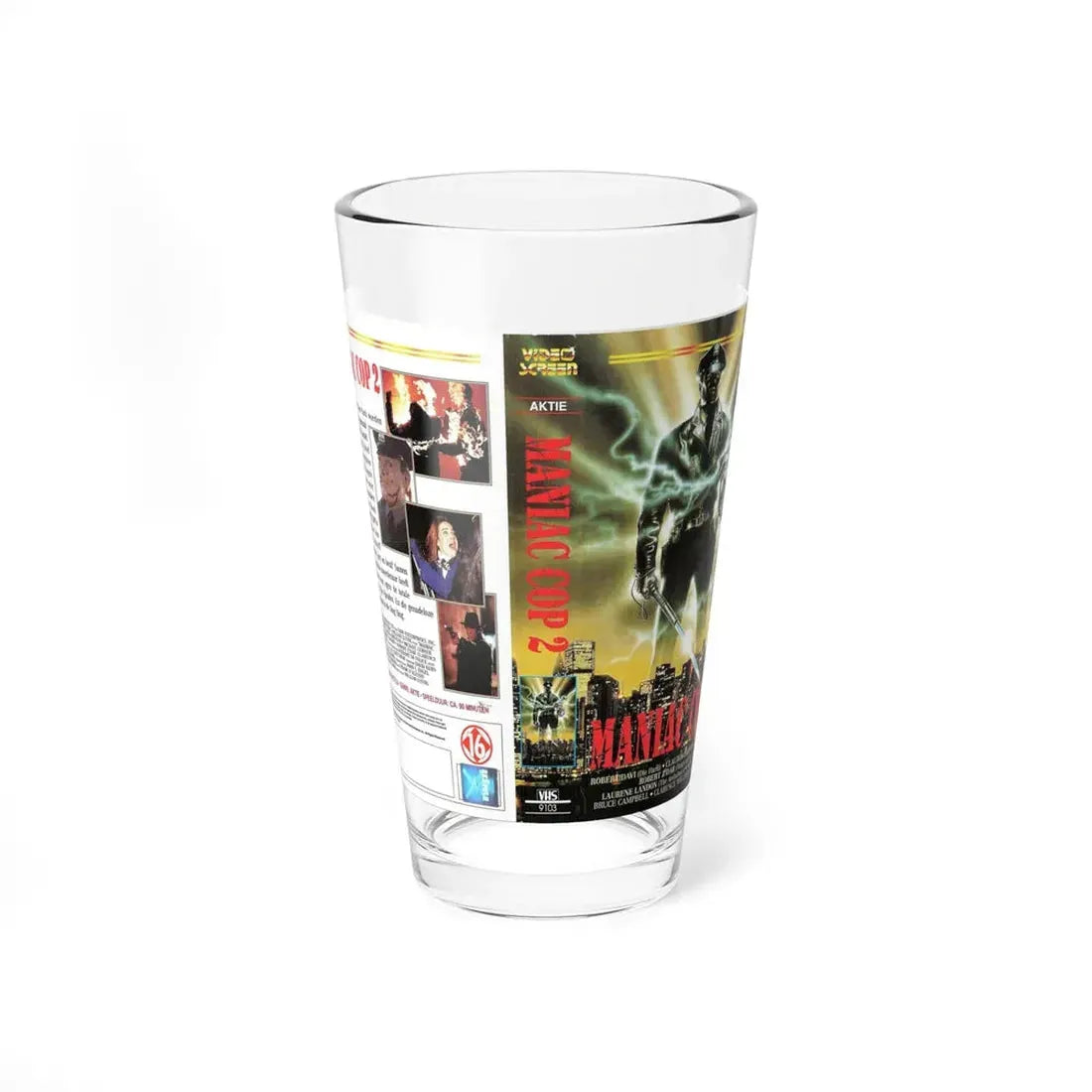MANIAC COP 2 (VHS COVER) Pint Glass 16oz 16oz - Go Mug Yourself