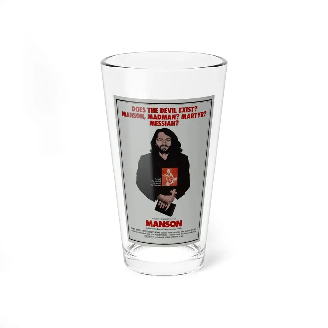 MANSON 1973 Movie Poster - Pint Glass 16oz 16oz - Go Mug Yourself