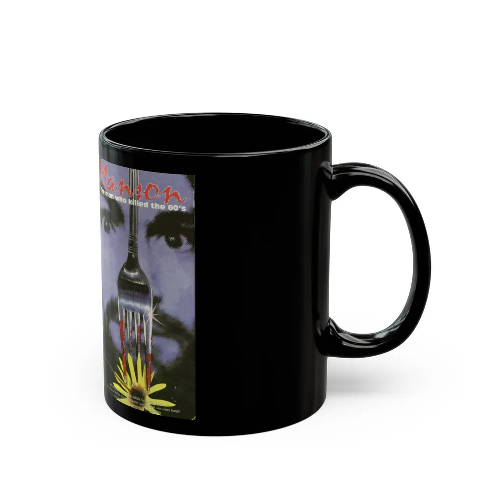 MANSON THE MAN WHO KILLED THE 60S (VHS COVER) - Black Coffee Mug-Go Mug Yourself