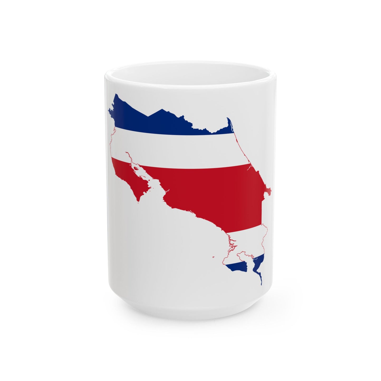 Map and flag of Costa Rica (Costa Rica) White Coffee Mug-15oz-Go Mug Yourself