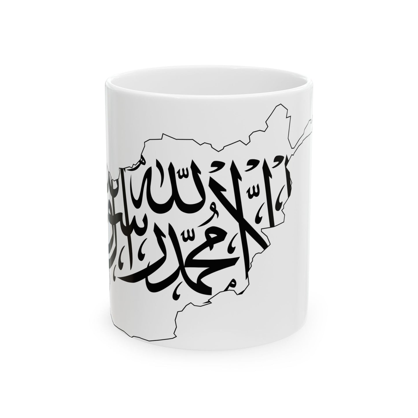 Map of Afghanistan with flag (Afghanistan) White Coffee Mug-11oz-Go Mug Yourself