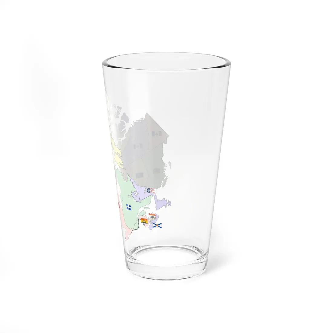 Map of Canada with flags (Canada) Pint Glass 16oz - Go Mug Yourself