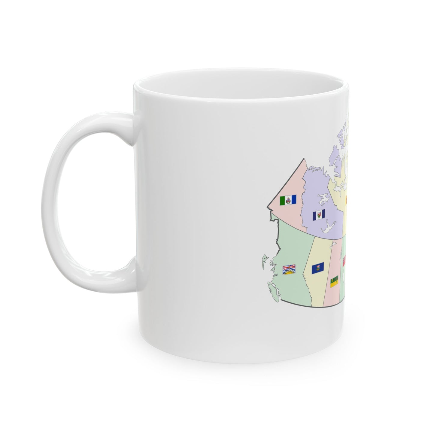 Map of Canada with flags (Canada) White Coffee Mug-Go Mug Yourself