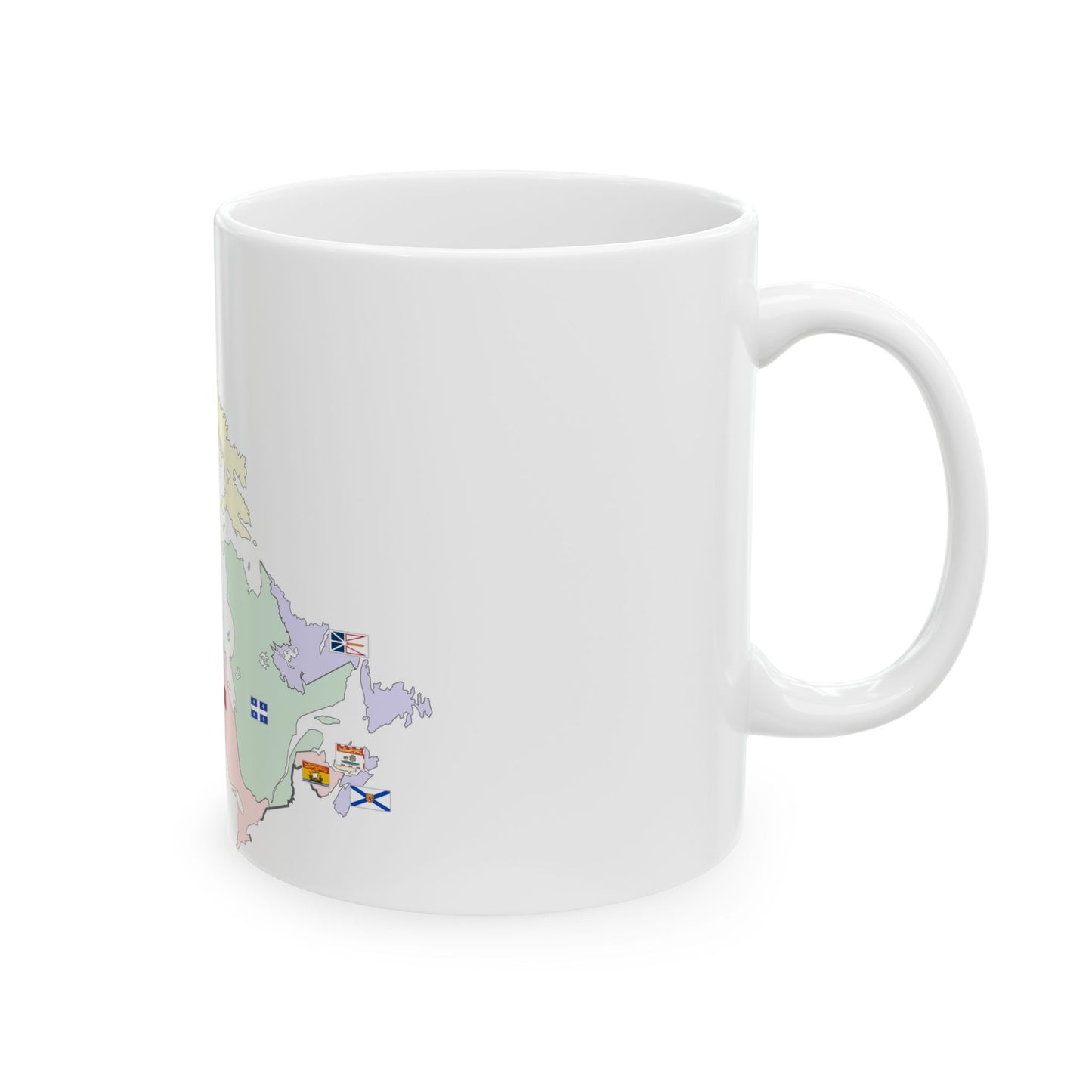 Map of Canada with flags (Canada) White Coffee Mug-Go Mug Yourself