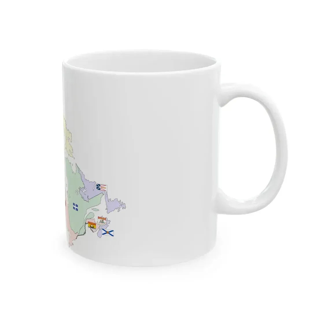 Map of Canada with flags (Canada) White Coffee Mug - Go Mug Yourself