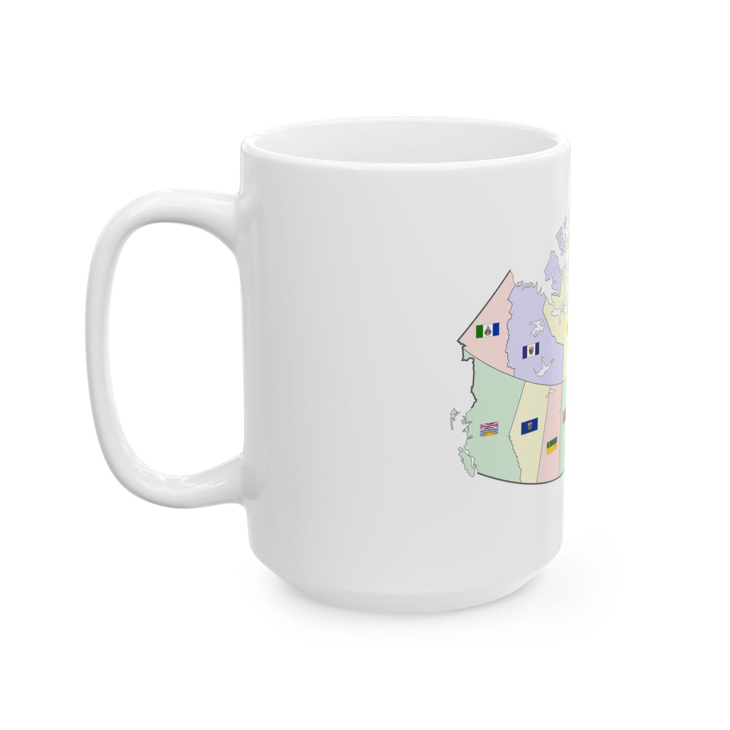 Map of Canada with flags (Canada) White Coffee Mug-Go Mug Yourself