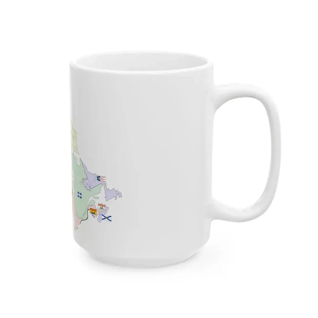 Map of Canada with flags (Canada) White Coffee Mug - Go Mug Yourself